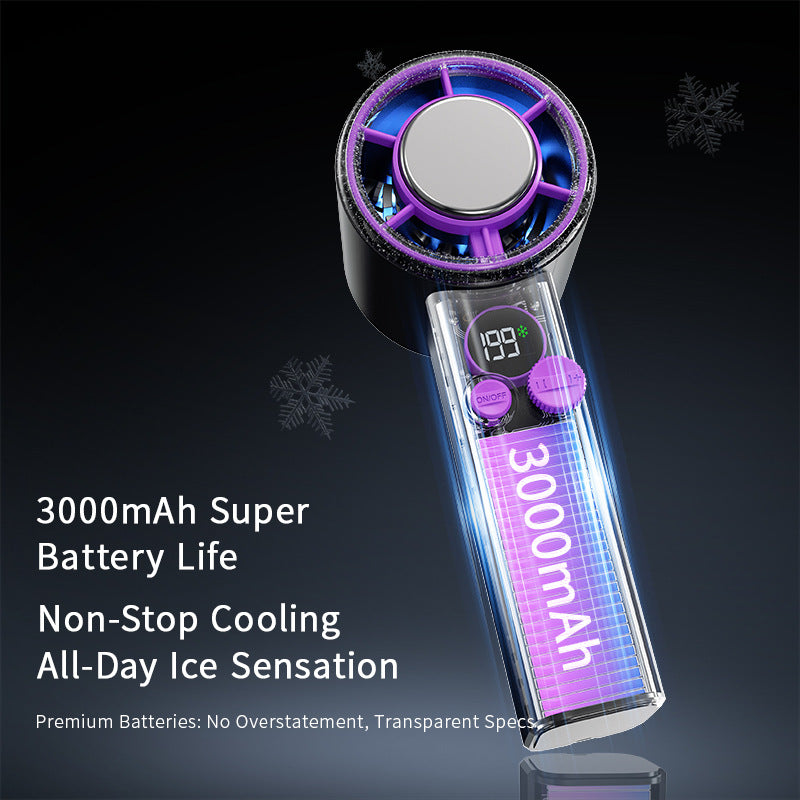 Damen tragbarer Handventilator mit digitaler Temperaturanzeige Karnz
