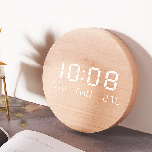 Runde Digitale Wanduhr mit Multifunktionaler Anzeige Karnz