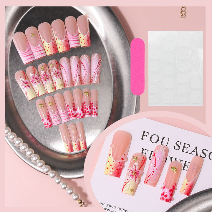 Künstlerisches Floral Design Press-On Nagelspitzen Karnz