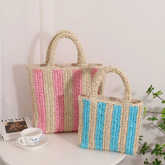 Damen Handgefertigte Strandtasche mit gestreiftem Design Karnz