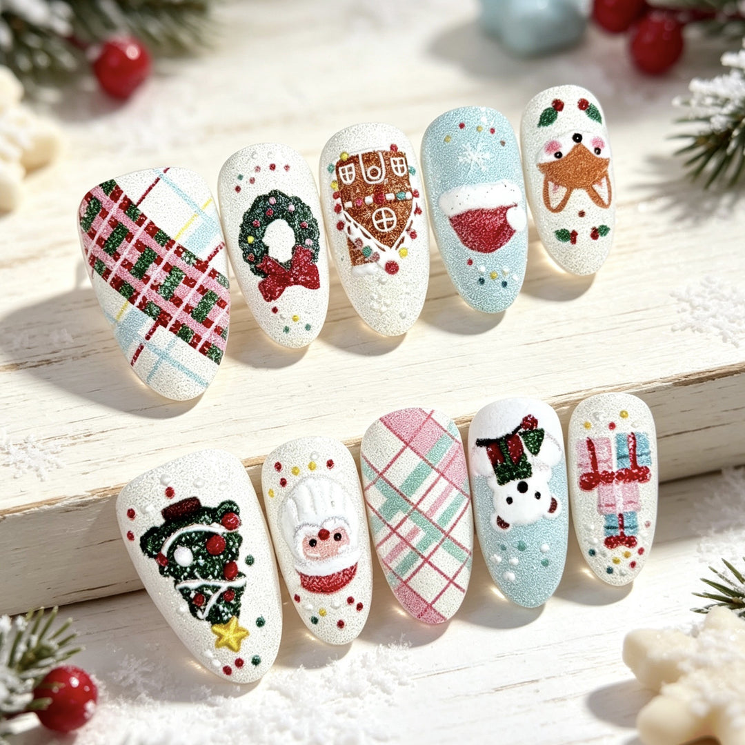 Festliches saisonales Nail Art Set zum Aufkleben