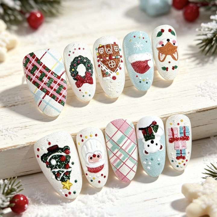 Festliches saisonales Nail Art Set zum Aufkleben