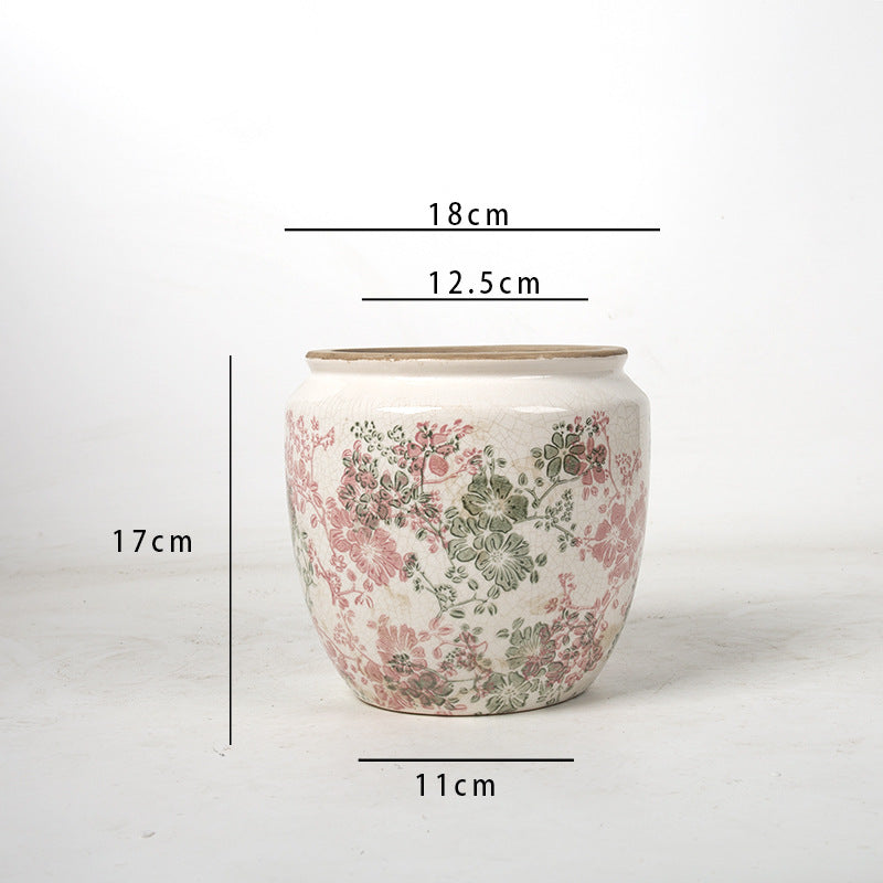 Florale Keramik Pflanzschale Karnz