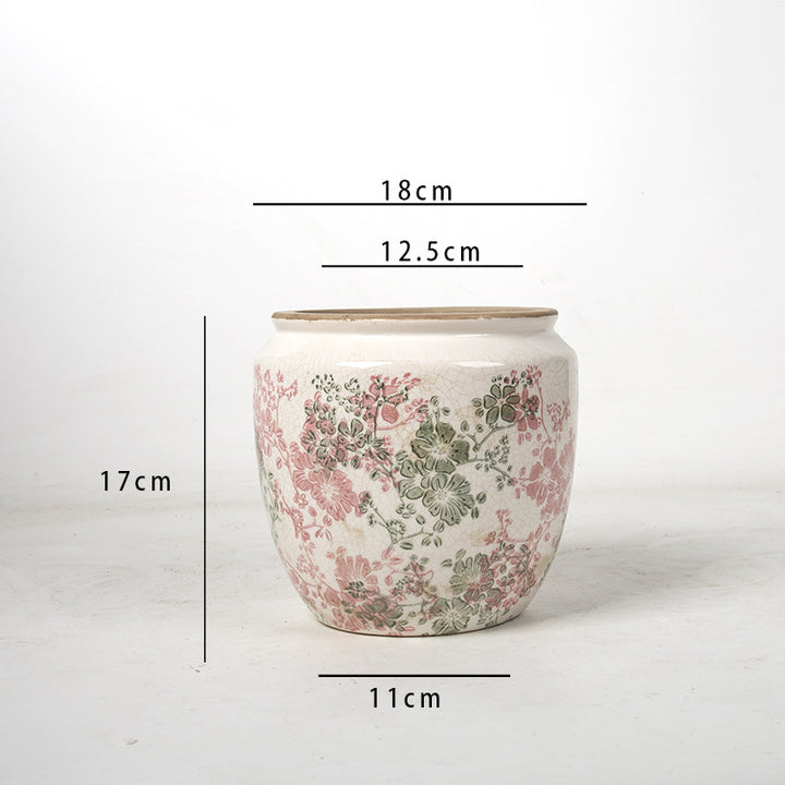 Florale Keramik Pflanzschale Karnz
