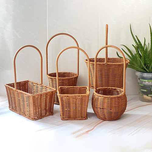 Handgefertigter Rattan Aufbewahrungskorb mit Griff Karnz