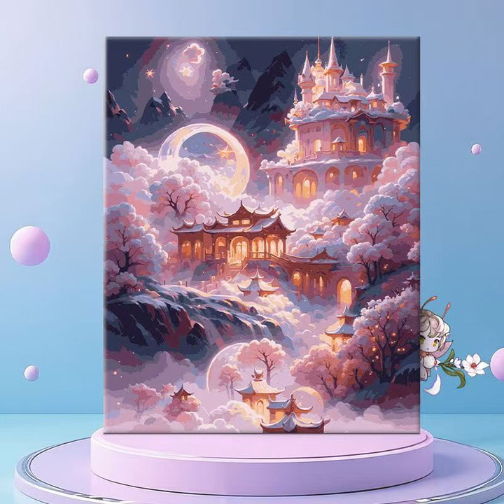 Verspielt Florale Fantasie Leinwand Wanddekoration Karnz