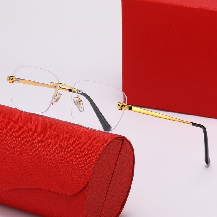 Damen modische Halbrahmenbrille mit elegantem Metallgestell Karnz
