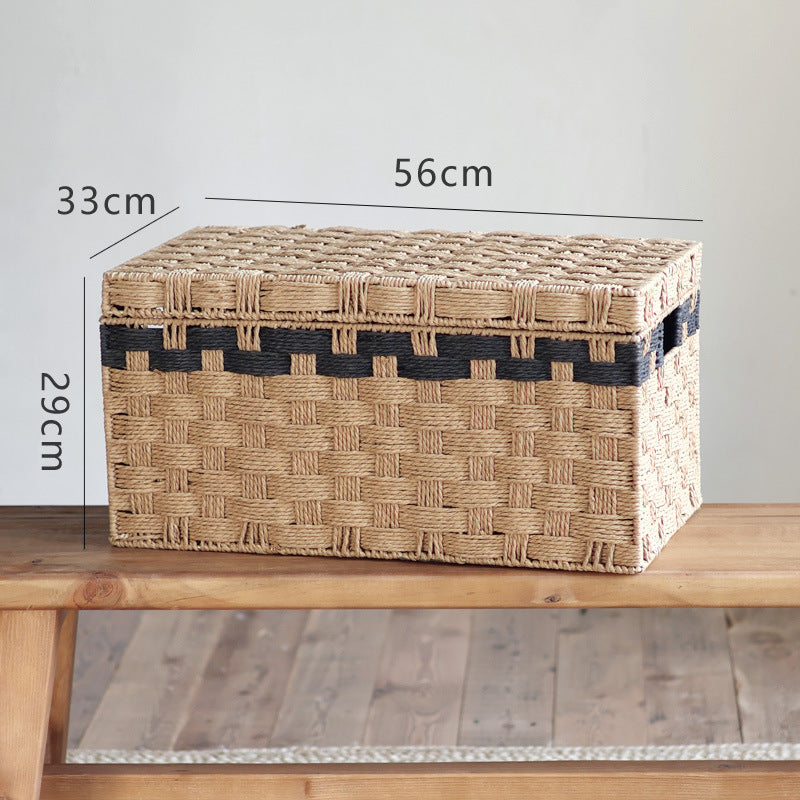 Quadratischer Aufbewahrungskorb aus Naturmaterial Karnz