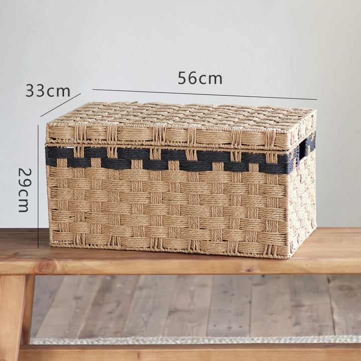 Quadratischer Aufbewahrungskorb aus Naturmaterial Karnz