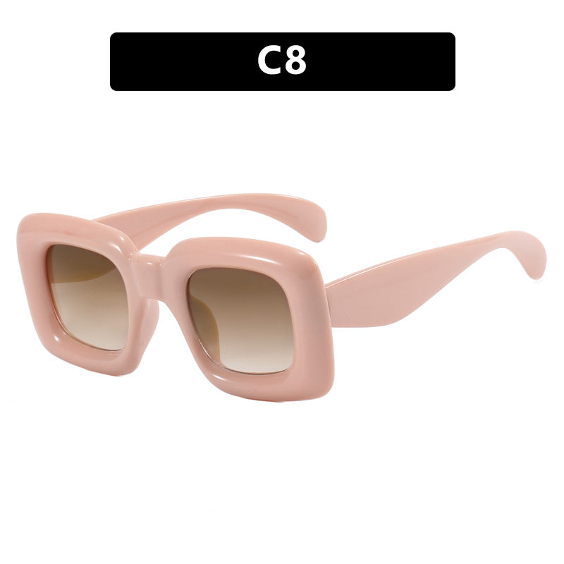 Damen stilvolle quadratische Sonnenbrille mit breitem Rahmen Karnz