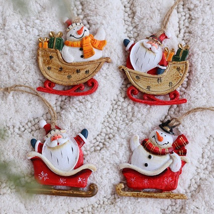 Dekorative Weihnachtsmann Schlittendeko Karnz
