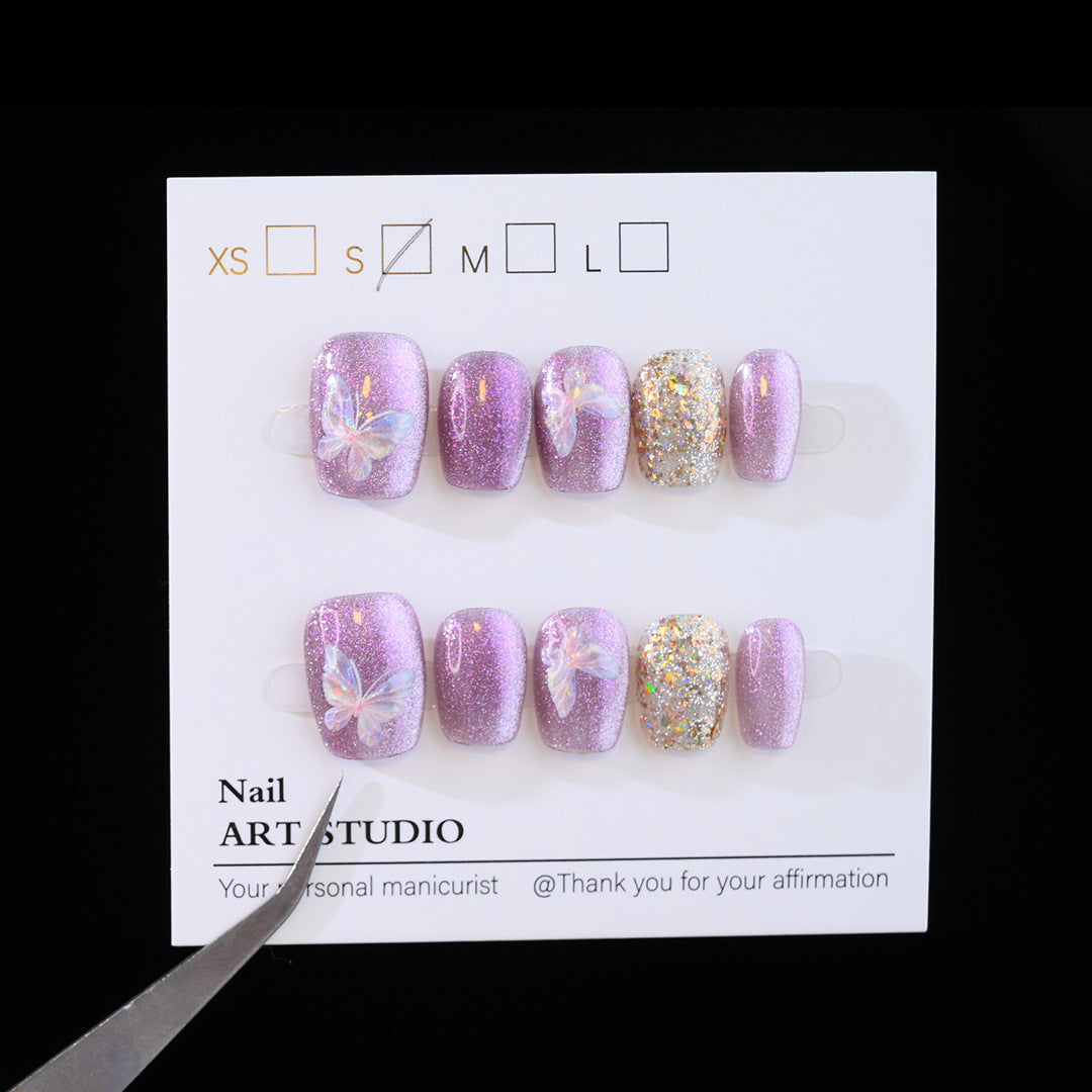 Glitzer Schmetterling Press-On Nagel Set Karnz