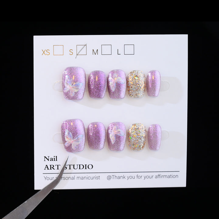 Glitzer Schmetterling Press-On Nagel Set Karnz
