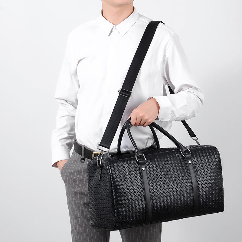 Woven Leather Weekend Duffle Karnz