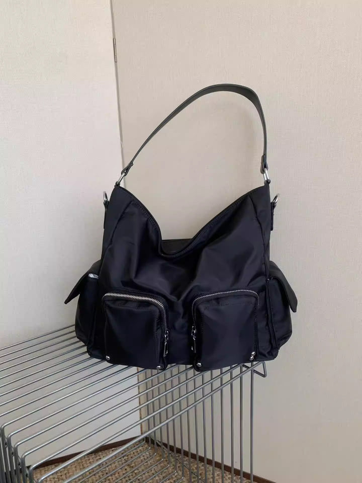 Multi-Pocket Utility Schultertasche