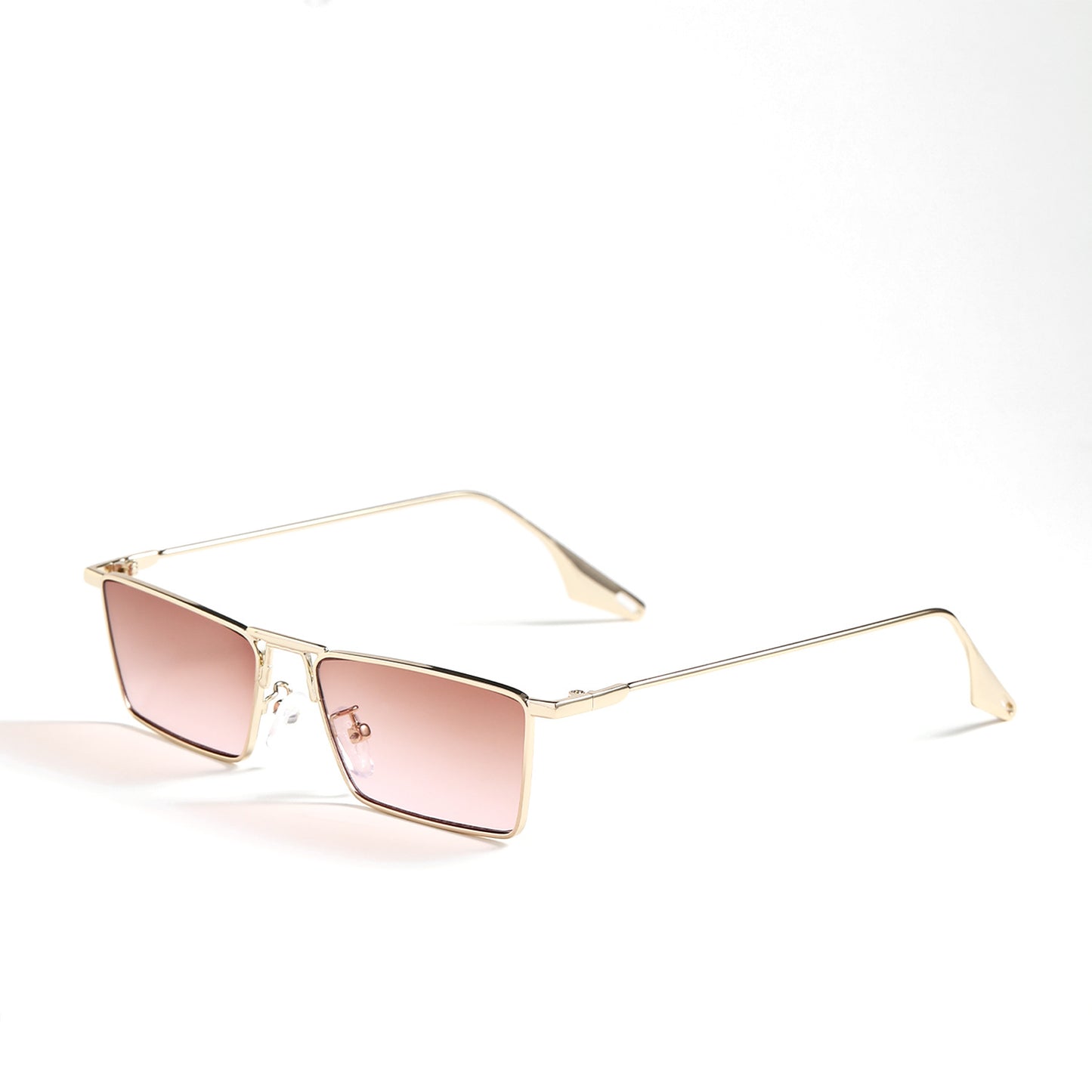 Damen elegante geometrische Sonnenbrille mit stylischem Metallrahmen Karnz