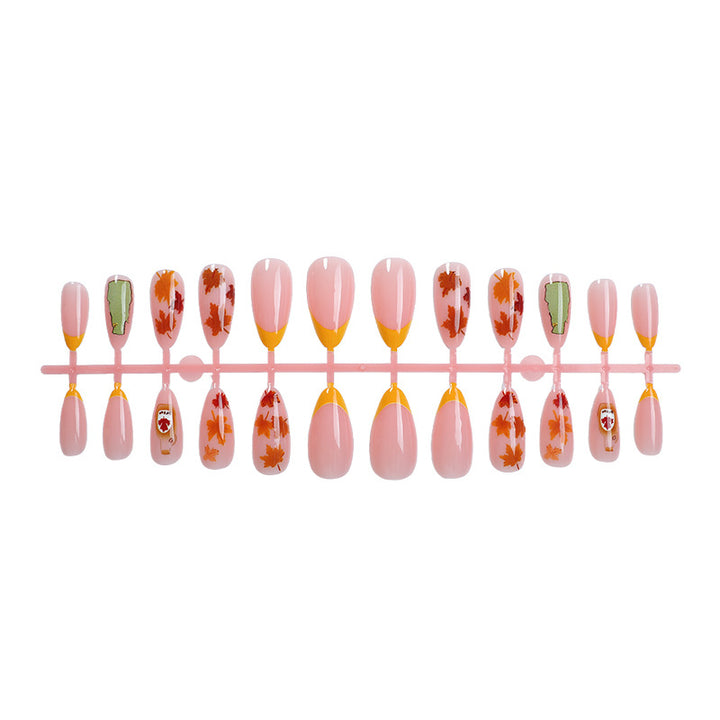 Herbst-inspiriertes Press-On Nagelkunstset Karnz