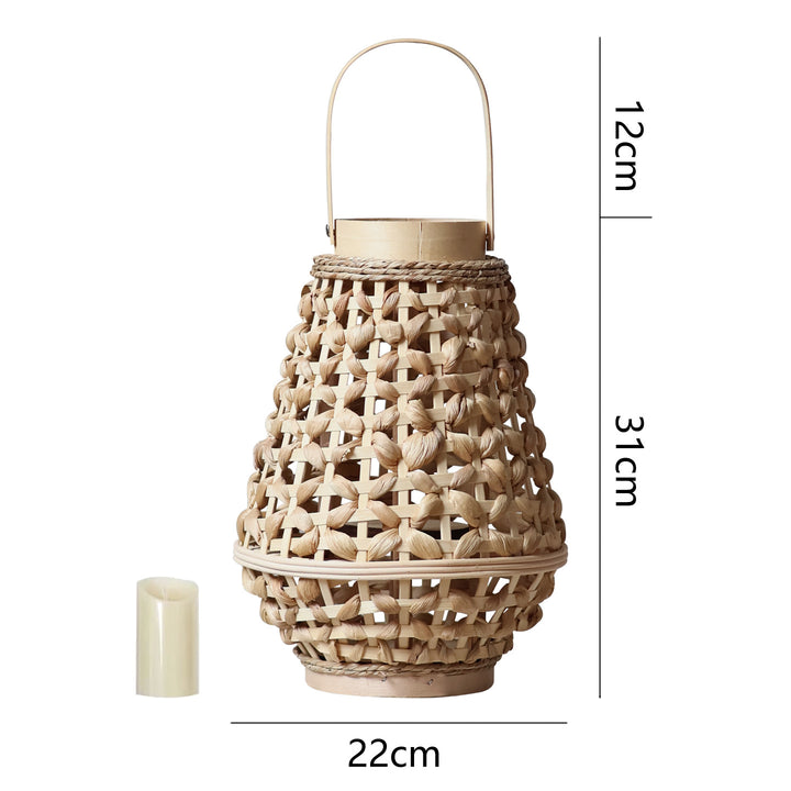 Elegante Laterne aus geflochtenem Rattan Karnz