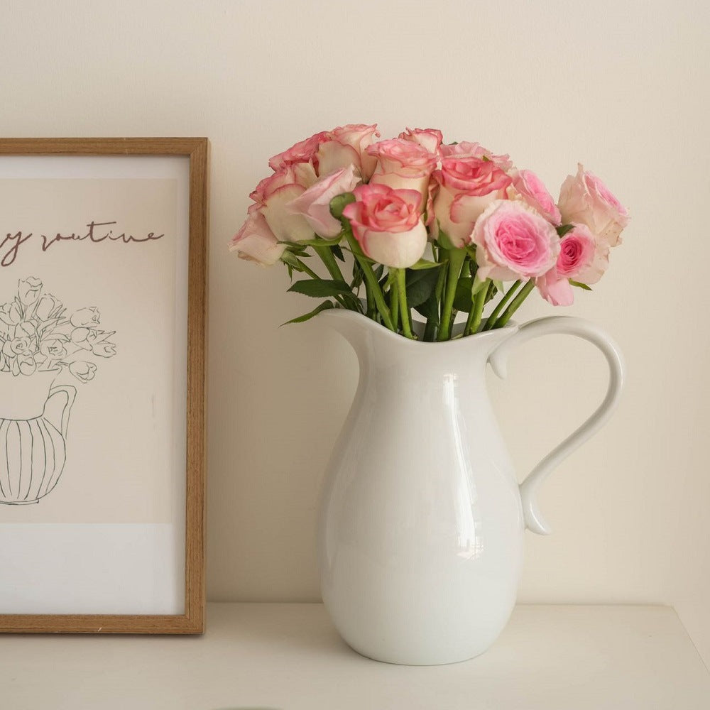 Dekorative Keramikkanne Vase für frische Blumen Tischmittelstück