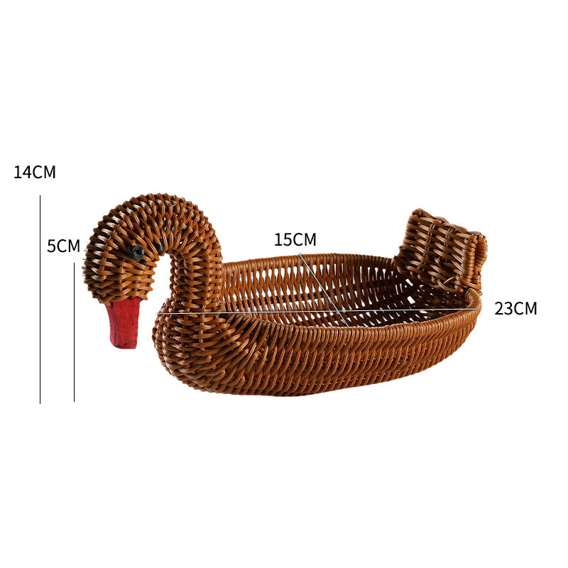 Unisex Geflochtener Dekorationskorb in Entenform Karnz