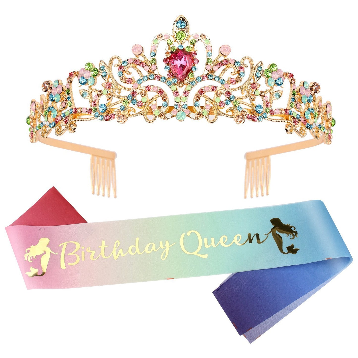 Damen Glitzernde Tiara mit funkelnden Strasssteinen Karnz