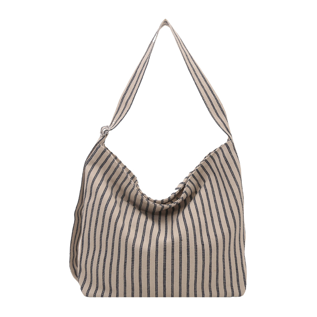 Lässige gestreifte Canvas-Shopper-Tasche Karnz