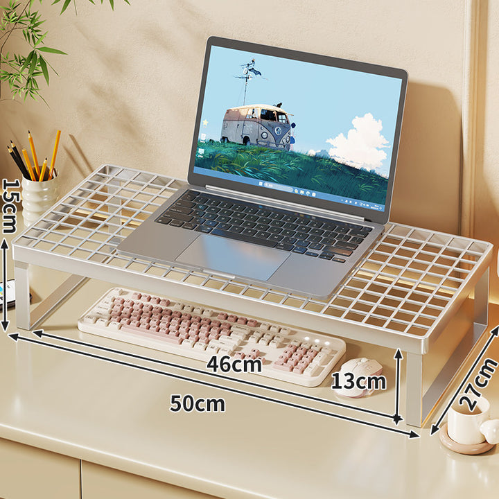 Erhöhter Mesh Laptop-Ständer mit Stauraum unter der Tastatur