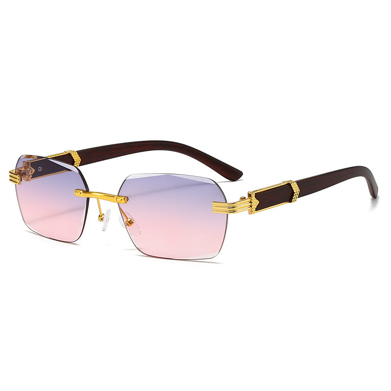 Damen modische quadratische Sonnenbrille mit goldenen Akzenten Karnz