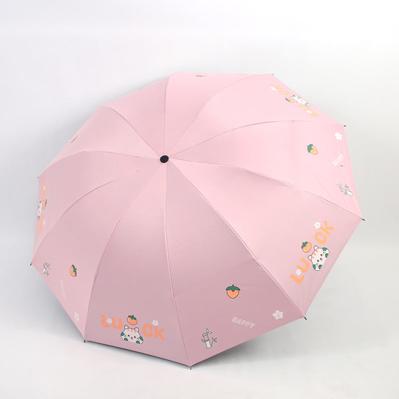Damen Faltbarer Regenschirm mit buntem Motiv Karnz
