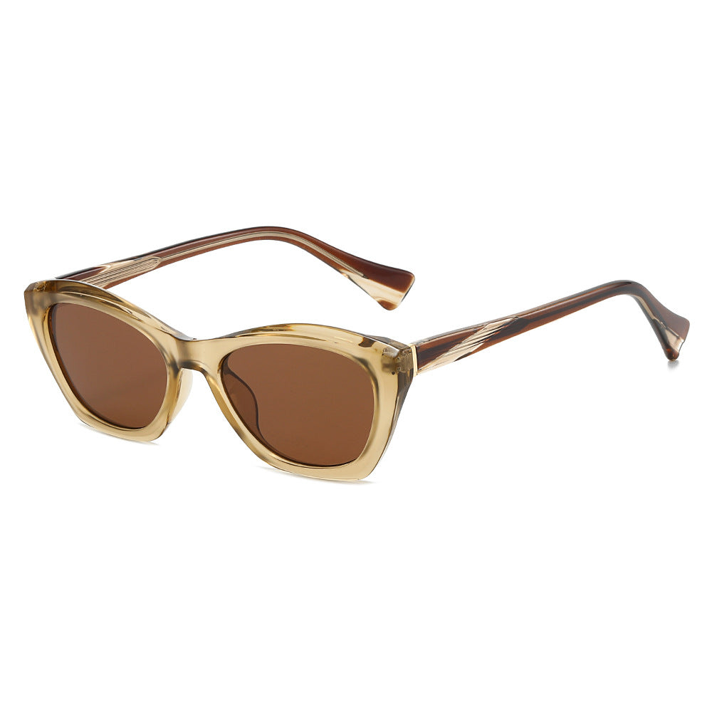 Damen Cat-Eye Sonnenbrille mit transparenten und farbigen Details Karnz