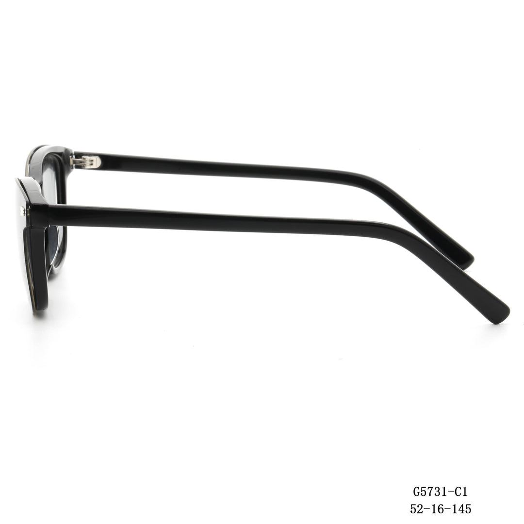 Damen modische Quadratische Sonnenbrille mit abnehmbaren Gläsern Karnz