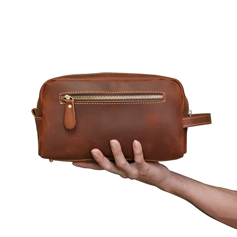 Premium Leder Reise-Waschbeuteltasche