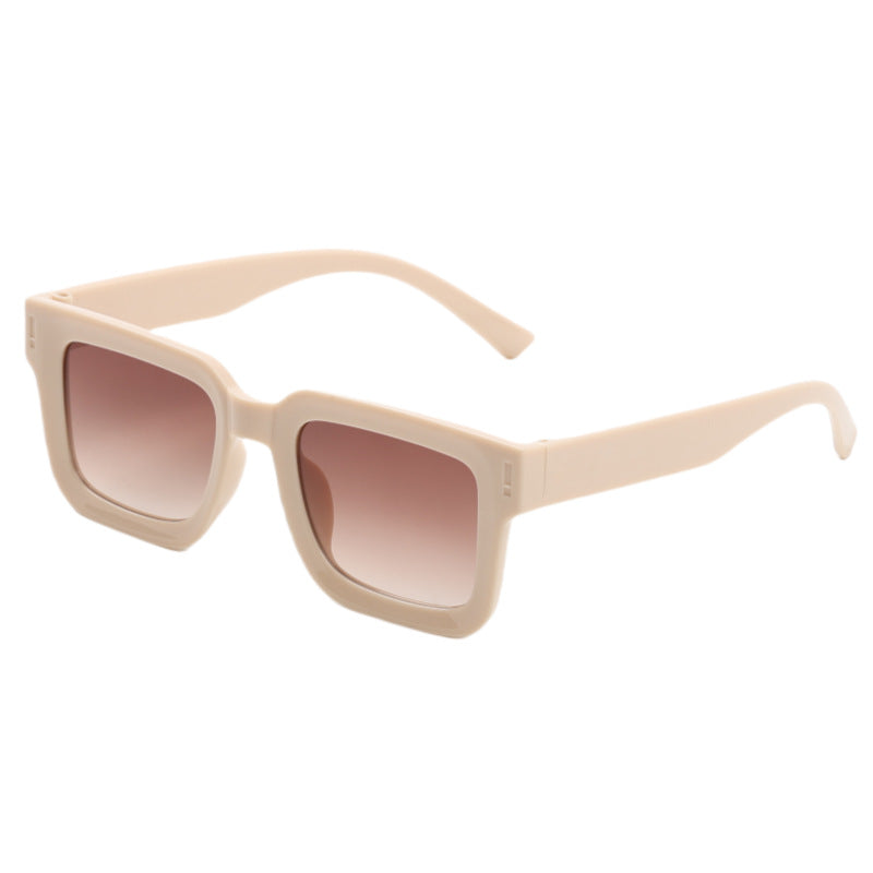 Damen Modische quadratische Sonnenbrille mit soften Linien Karnz