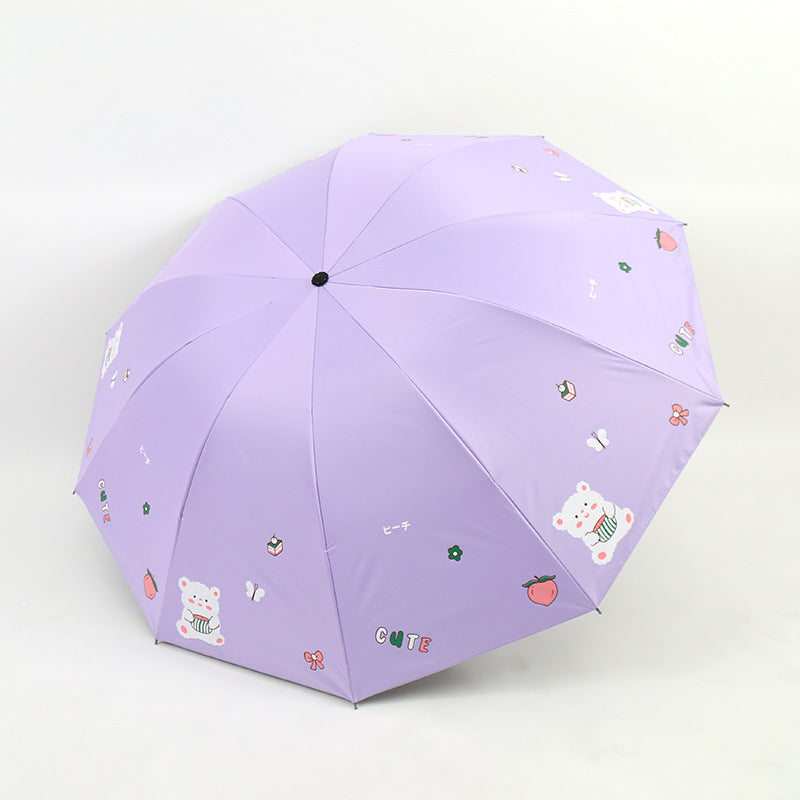 Damen Faltbarer Regenschirm mit verspieltem Bärendesign Karnz
