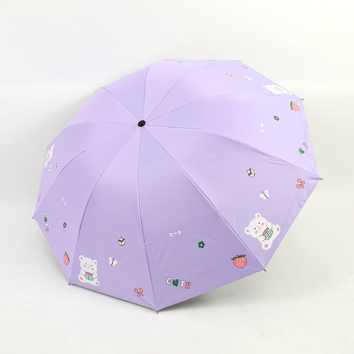 Damen Faltbarer Regenschirm mit verspieltem Bärendesign Karnz