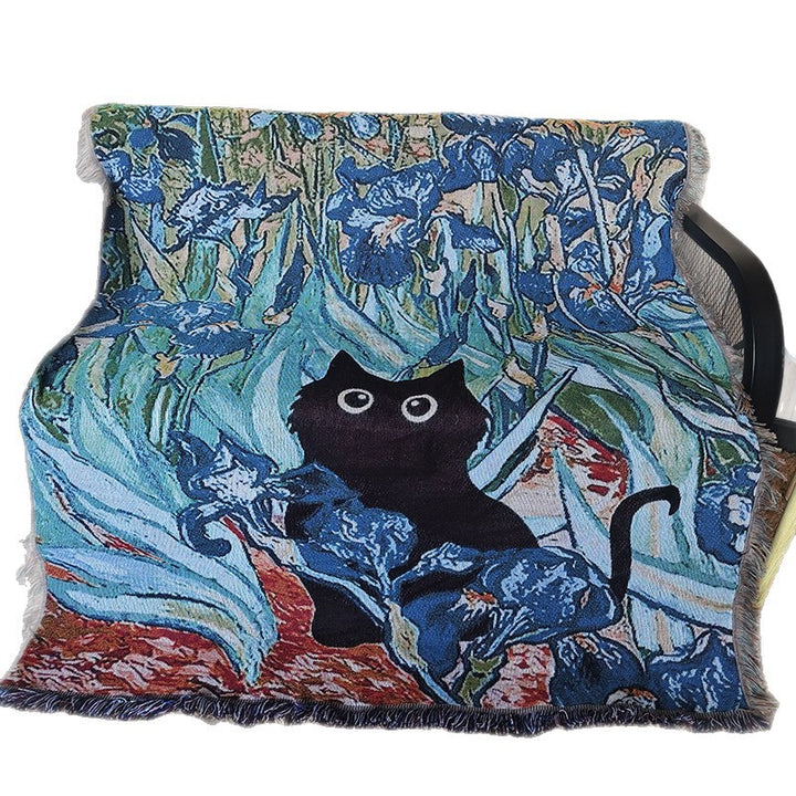 Künstlerische katzenmotivierte Decke