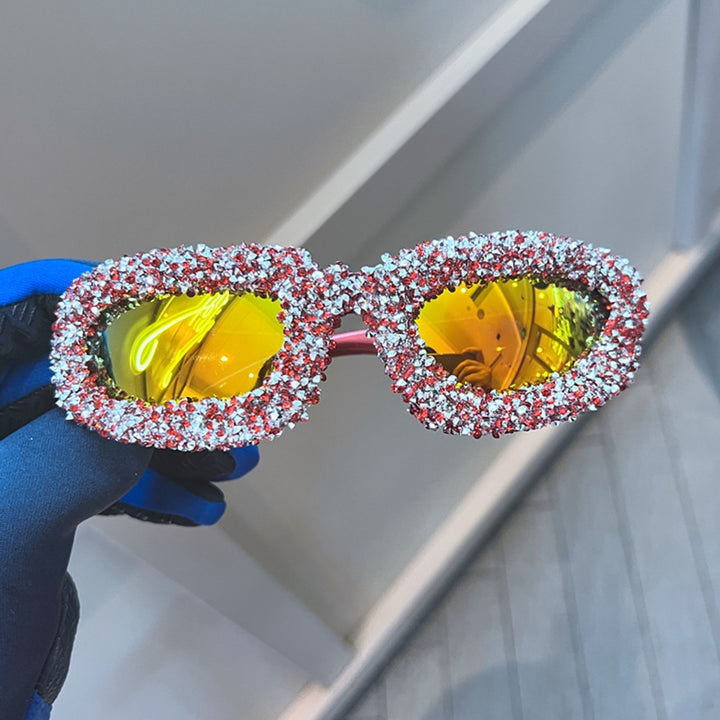 Damen Glamouröse Schmuckstein-Sonnenbrille Karnz