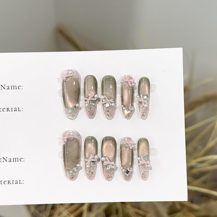 Dekorativer Glitter Press-On Nagelset
