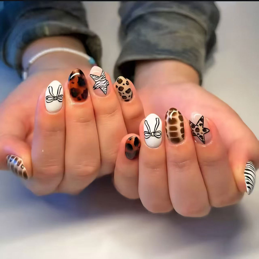 Künstlerisches Tierdruck-Nagelart-Set