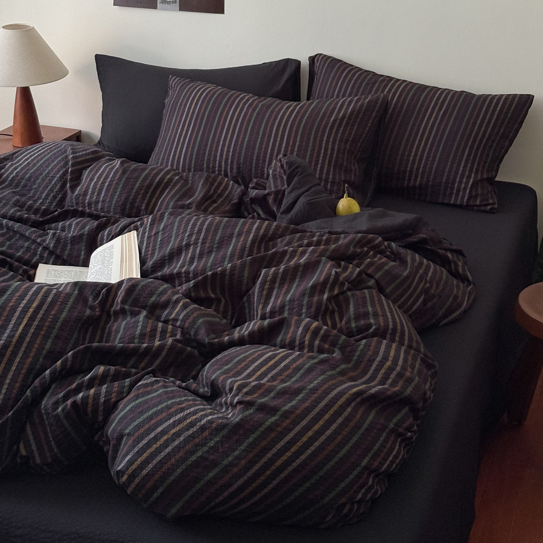 Texturiertes gestreiftes Quilt-Set