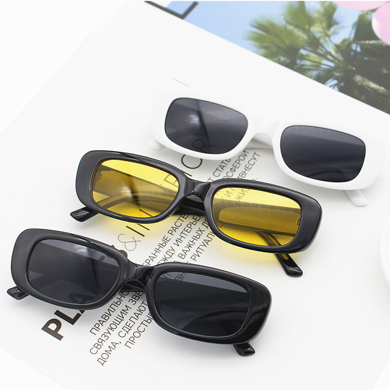 Damen modische Retro-Sonnenbrille mit rechteckigem Rahmen Karnz