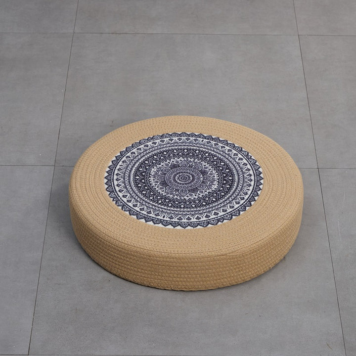 Runder Kunstleder Pouf Karnz