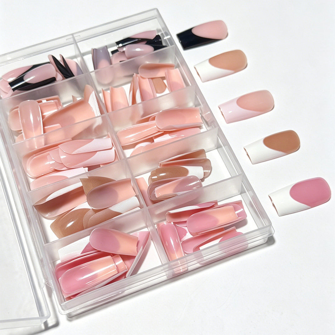 Gradient Französische Spitze Press-On Nagelset Karnz