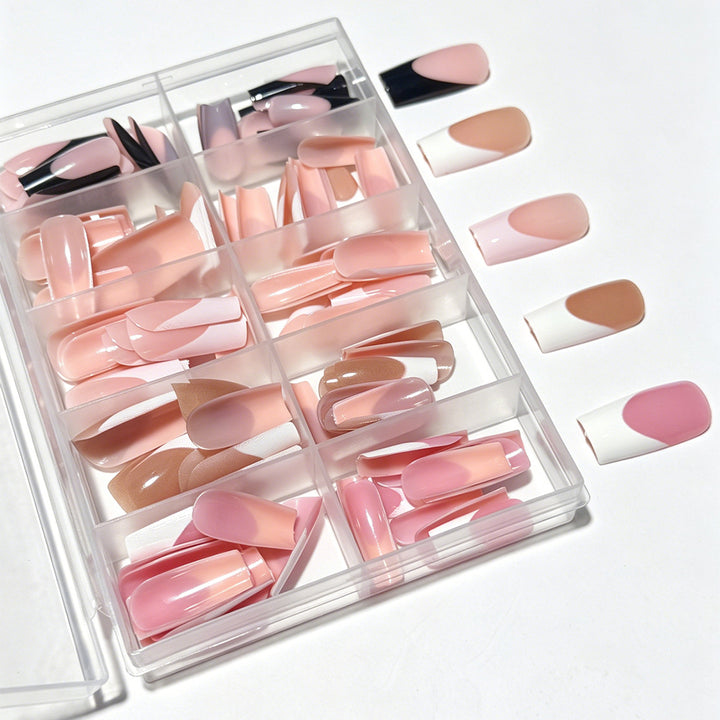 Gradient Französische Spitze Press-On Nagelset Karnz