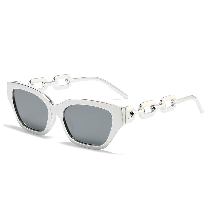 Damen modische Cat-Eye Sonnenbrille mit luxuriösem Kettenrahmen Karnz