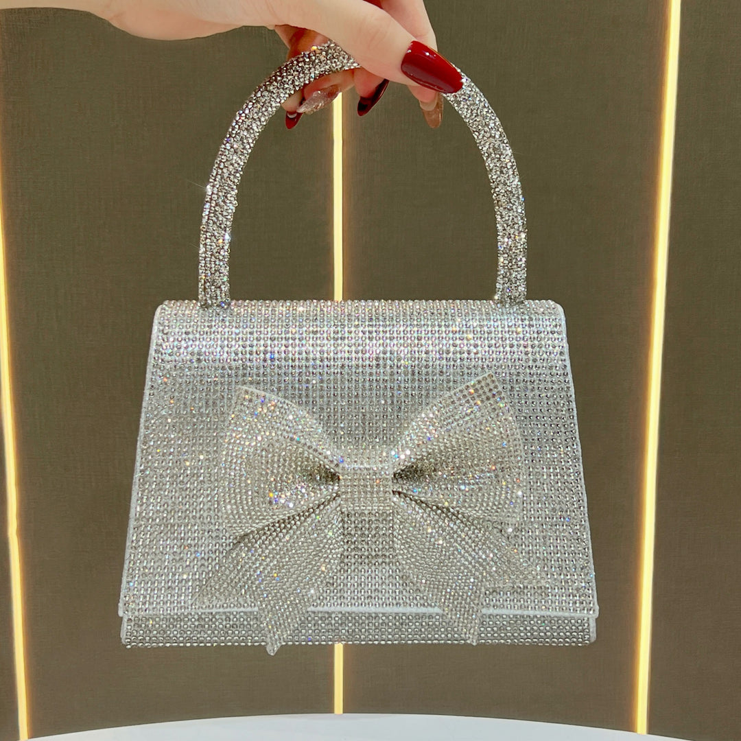 Kristall Schleifen-akzentierte Abendhandtasche
