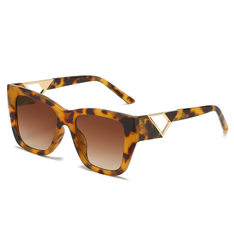 Damen Oversized Sonnenbrille mit modernem Geometrischen Design und elegantem Metallakzent Karnz