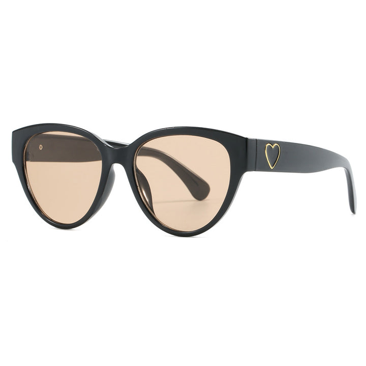 Damen Cat-Eye Sonnenbrille mit luxuriösem Leopardenmuster und charmanten Details Karnz