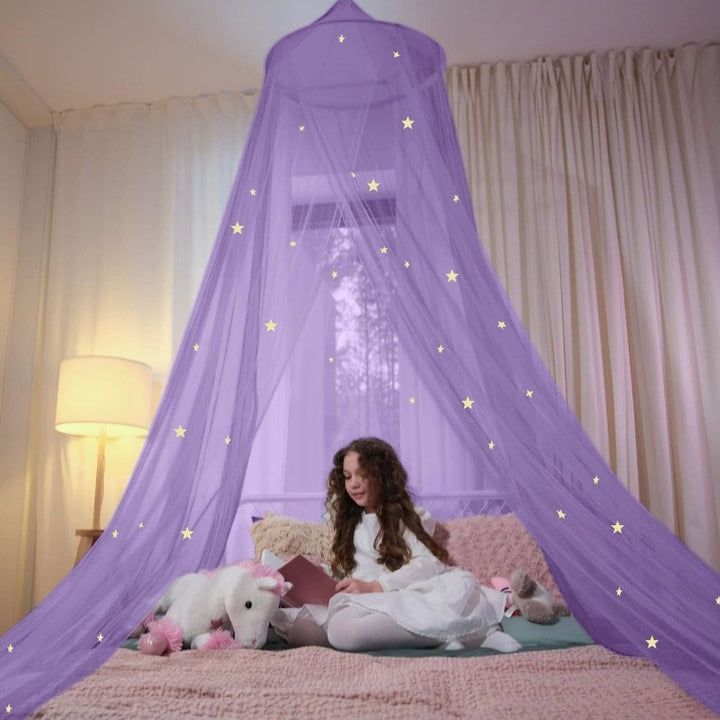 Verzauberndes Himmelbett Zelt mit LED-Lichtern Karnz