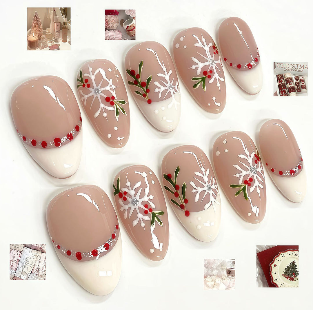 Blumenmuster Press-On Nagel Set